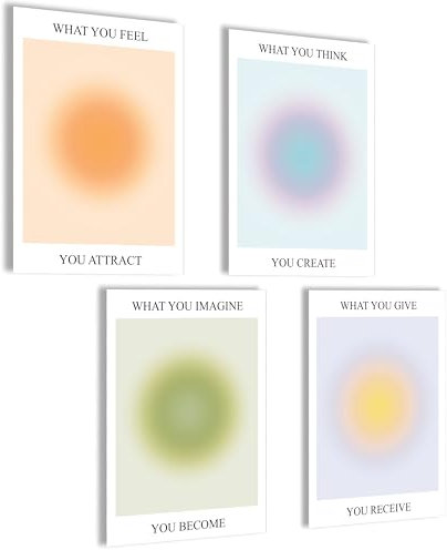 Aura Poster Set Aura Bilder Aesthetic Style Preppy Room Decor Y2K Ästhetik Yoga Poster