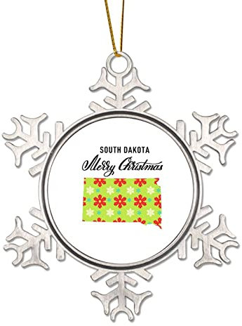 Zinn Weihnachtsschmuck Schneeflocke Staat Karte Süd Dakota USA Hängende Christbaumschmuck Weihnachtsschmuck Weihnachtsschmuck Weihnachtsschmuck Weihnachtsgeschenke Weihnachtsgeschenke für