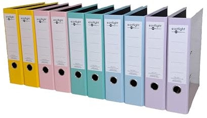 Eastlight A4 Pastel Colour Lever Arch File Assorted, Box of 10