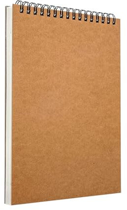 A4 Sketch Books Sketch Pads Hard Back Cover A4 Spiral Bound Sketch Pad for Children Adults 160gsm Paper 60 Pages (A4-1Pack)