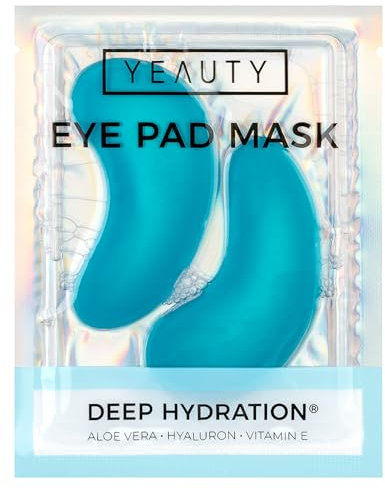 YEAUTY DEEP HYDRATION EYE PAD MASK, cuscinetti idratanti per gli occhi con aloe vera, ialuronico e vitamina E contro la pelle secca e fragile, per una zona ottimale idratata degli occhi