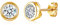 Bewenda 925 Sterling Silber Ohrringe für Damen Mädchen - Hypoallergen Gold Rund Zirkonia Ohrstecker, 6mm Klein Schlafen Knorpel für Party Geburtstage