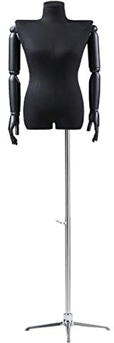 asdchZen Weibliche Schneiderpuppe XL Weibliche Schaufensterpuppe Mit Flacher Schulter, Mit Armen Und Stativständer, Verstellbarer Ständer, Schaufensterpuppe Für Kleidung Und Unterwäsche (Silber)