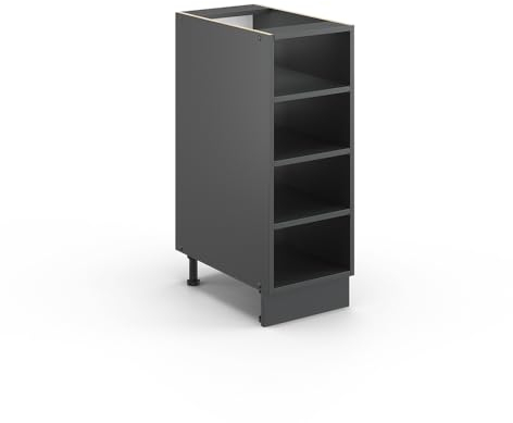 Vicco Küchenregal Fame-Line, offener Küchenschrank, Anthrazit, 30 cm, AP Eiche