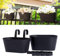 EHOTER 3 Pack Metal Hanging Flower Pots for Railing Fence Outdoor Balcony Rail Planter with Detachable Hooks Drainage Holes for Deck Garden Home Decor (Black*3)