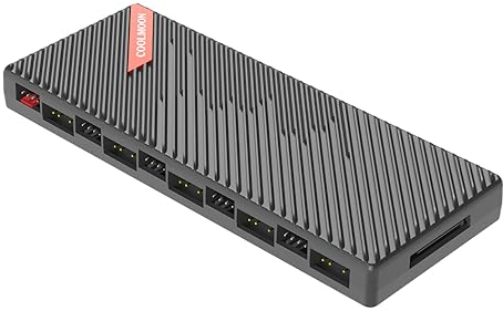 YAODHAOD 20-Port ARGB PWM HUB,RGB Controller 12V 5V 2-in-1 Integrierter Lüfter Hub,Digitale Steuerung der Beleuchtung und Lüfterdrehzahl (schwarz)