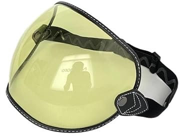 EVURU Helmlinsen-Visier-Ersatz Für Be&ll Moto 3 Motorradhelm Bubble Shield Visierlinse Für Sh&oe&i E7x-Ze&ro Motorradhelm Schutzbrillenlinse Zubehör(1 Yellow)