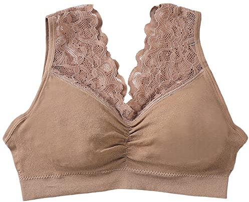 Generico Top Coppe Reggiseno Adesive Top Sportivi Donna Grande Elastico Senza Cuciture Avvolgere Tracolla in Pizzo Senza Ferretto Reggiseno Reggicalze Top Coppe Reggiseno Adesive Top Sportivi (C, B)