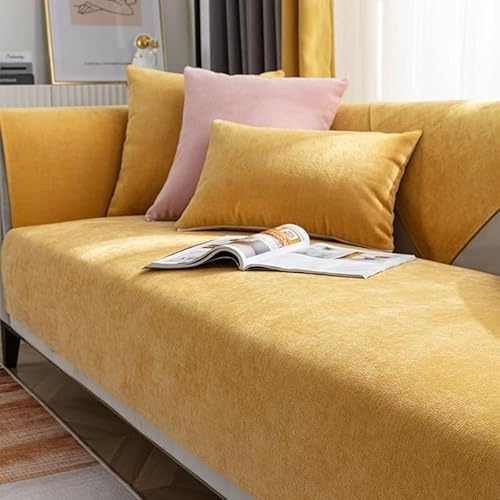 Upgraded Couch Covers - Sofabezug, einfarbig, kratzfest, feine Sofabezüge for vier Jahreszeiten, moderner Stil, waschbar, rutschfest, Sofabezug, Couchbezug, Decke, rot, 70 x 70 cm(Yellow,90*160cm/35.4