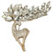GIMIRO Hirsch Brosche Gold Brosche Imitation Kristall Brosche Kleid gepaart mit Anzug Zubehör (Golden Deer)