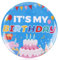 It's my Birthday Anstecker, 5,8 cm Durchmesser Happy Birthday-Anstecker Brosche für Jungen und Mädchen Süßes Anstecker für Frauen Männer Geschenke Partydekorationen (Blau)