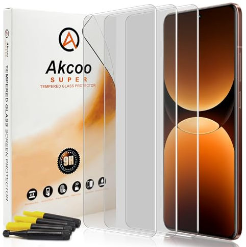 Akcoo Protector de pantalla para Realme GT 7 Pro, cristal templado, 3 unidades, dureza 9H, resistente a los arañazos, protección invisible de pantalla completa, tacto sensible, compatible con