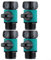 Lot de 4 vannes d'arrêt pour tuyau d'arrosage compatibles avec les raccords standard de 3/4