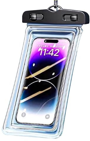 tiyiyok 2 Stück wasserdichte Handyhülle, Unterwasser Handyhülle IPX8, Universelle Wasserfeste Handytasche 21x10cm, Transparentes Touchdisplay, Handy Hülle Wasserdicht für Schwimmen, Tauchen, Strand