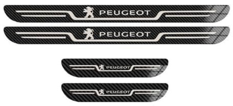 ZHIYONGSHUN 4 Pièces Protecteur De Seuil De Porte De Voiture pour Peugeot 207 Berline 2008 2009 2010-2014, Résistant aux Rayures et à l'usure Accessoires Automobiles