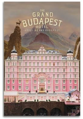AEUYWQHKEKG The Grand Budapest Hotelposter, ästhetisches Vintage-Wandkunst, Leinwandposter, dekoratives Gemälde, Wohnzimmer, Schlafzimmer, Dekoration, 40 x 60 cm, ungerahmter Stil