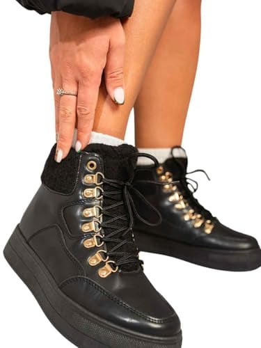 IKRUSH Leather Lace Up Front Platform Bootscasual Low Regular Regular casual