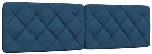Owoxanthellate Kopfteil-Kissen 182×48 cm Blau, Polyester, Rauten-Steppung, wandmontierbar, 180 cm Bett