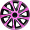 PP 4-er Set Radkappen Radzierblenden Draco CS 13 Zoll 13'' schwarz pink Black pink