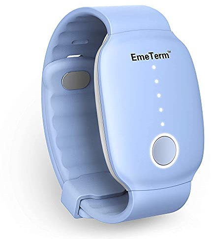 EmeTerm Fashion FDA Cleared Anti-Nausea Wristband Relieve Motion & Morning Sickness Travel Nausea Vomit Relief Rechargeable Fashion Strap Design No Gel Drug Free Wrist Bands Without Side Effects