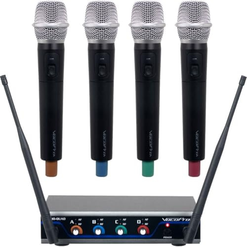 VOCOPRO Four-Channel UHF Digital Wireless Handheld Microphone Mics System-H2