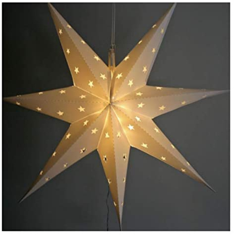 LED Stern Weihnachtsstern Adventsstern weiß 60 x 60 cm - Außenbereich Aussen groß (mit Timer-Funktion)