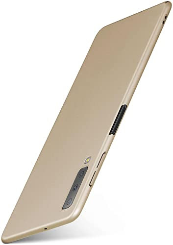 moex Alpha Case für Samsung Galaxy A7 (2018) Hülle Ultra Dünn, Schutzhülle mit erhöhtem Kameraschutz, Slim Cover Hardcase Backcover, Dünnste Handyhülle Minimalistisch, Matt Gold