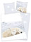 Klaus Herding GmbH Flanell Bettwäsche Set mit Eisbär 135 x 200 cm 80 x 80 cm 100% Baumwolle