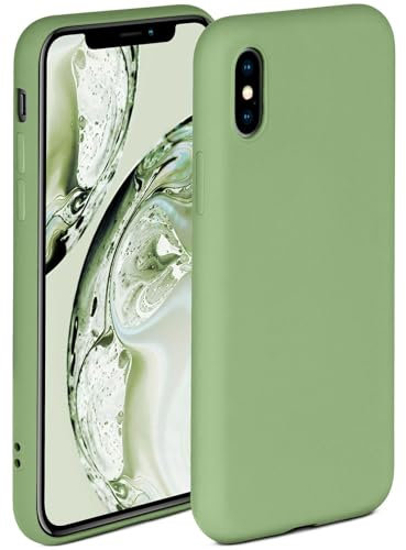 ONEFLOW Soft Case für iPhone X/iPhone XS Hülle aus Silikon mit Kameraschutz, Silikonhülle mit erhöhtem Schutz fürs Display, Backcover Schutzhülle, weiche Handyhülle, Grün