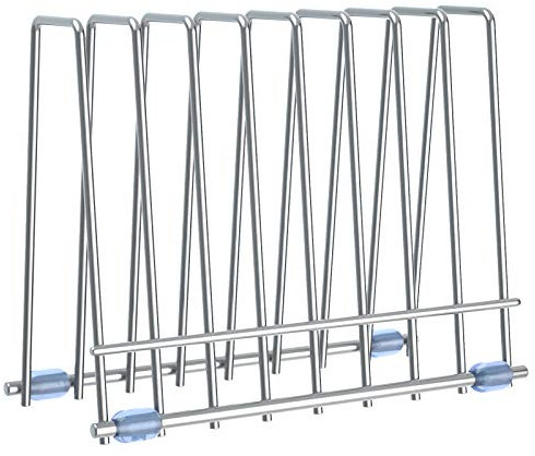 IDEATECH Reusable Storage Bag Drying Rack, Stainless Steel Stand, File Organizer Desktop Book Shelf (Silver)