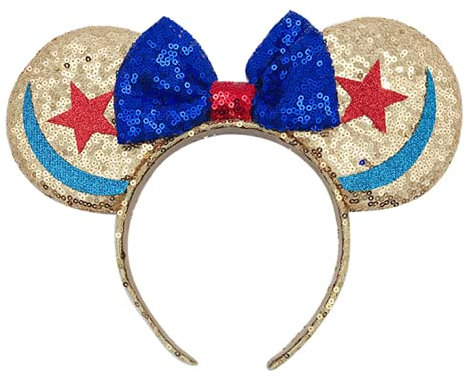LEEMASING Serre-tête avec oreilles de souris scintillantes à paillettes pour garçons et filles - Costume de princesse, fête d'anniversaire, Noël - Bleu doré