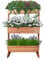 unho Jardinières Exterieur Bois sur Pied, Support de Jardiniere Surélevée Balcon 65cm Haute Bac à Fleurs Rectangulaire Trois Niveaux Potager Intérieur Jardin Terrasse - 39x69x106cm, (LBSXJJ246)