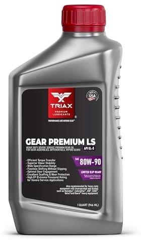 TRIAX HD Gear Premium LS 80W-90 GL-5 olio lubrificante per cambi manuali, differenziali a slittamento limitato, trasmissioni manuali, ingranaggi ipoidi, assali. Approvato NATO Military (1 quarto)
