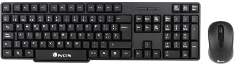 NGS Euphoria- Kit de Ratón y Teclado Inalámbrico de 2.4 GHz, QWERTY Italiano, Negro