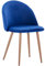 SAM Esszimmerstuhl Lilly in Blau, Stoffbezug aus Samt, Metallbeine in eichenfarbiger Optik, pflegeleichter Designer-Stuhl, Polsterstuhl im skandinavischen Stil, Retro-Design für & Esszimmer