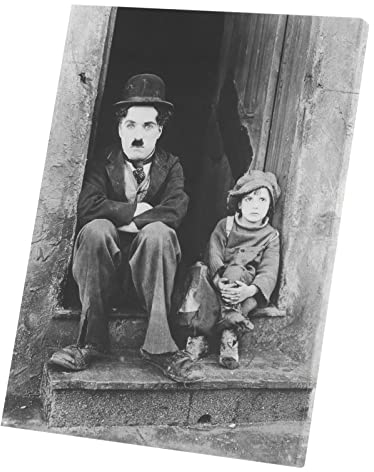 Wandbild auf Leinwand Bild von Star Promi Charlie Chaplin Schauspieler Altes Kino Original 1 (60 cm x 82 cm)