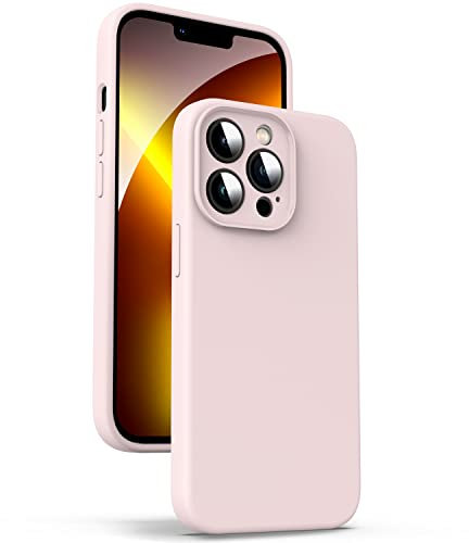 Supdeal Liquid Silikon Hülle für iPhone 13 Pro Max, [Kameraschutz] [Anti Fingerabdruck] [Kabelloses Laden] Flüssige Silikon Handyhülle Schutzhülle, Eingebaute Mikrofaser Case Cover, 6,7, Rosa