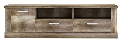 Home Heavenly® - Mueble TV 180 cm Yukon, Estilo rústico en Roble Antiguo. con Mucho almacenaje. Fabricado en Europa.