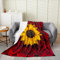 Kuscheldecke 130x150 Rote Rose, 3D Gedruckte Flanell Fleecedecke Sonnenblume Weiche und Warme Wohndecke, Decke als Sofadecke, Tagesdecke Wolldecke für Kinder Erwachsene