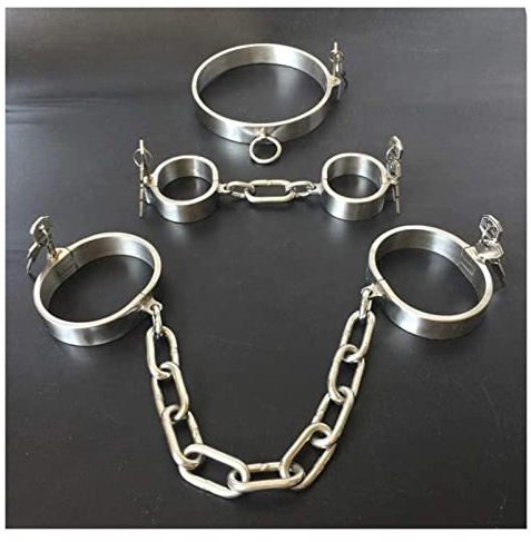 ROLOL Edelstahl Abschließbar Halsband Hand Fußfesseln Sm Restraint Handschellen Bein Eisen Fesseln Für Paare Set Men -Handschellen (Color : Male)