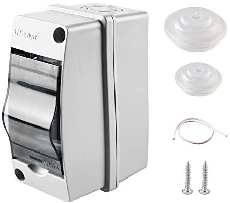 Nizirioo Wasserdichter Sicherungskasten Aufputz - Verteilerkasten Kleinverteiler 1 Reihig 2 Module, IP65 Schiene Verteilerschrank für Elektrik Kommunikation Feuchtraum