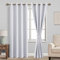 JIUZHEN Rideaux Occultants Rideau Thermique Isolant Anti Chaleur Lot de 2 Rideaux à Oeillets Isolation Lumiere Anti UV pour Chambre Maison Salon 132x215cm(LxH Blanc Girs