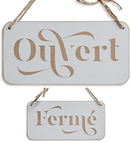 PlaqueMarket | Ouvert/Fermé Panneau de Boutique Bois Shabby Suspendue Plaque de Porte Magasin Restaurant