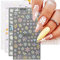 JMEOWIO 3D Embossed Spring Flower Nail Art Stickers Decals Self-Adhesive 5D Floral Colorful Summer Nail Supplies Nail Art Design Decoration Accessories 4 Sheets
