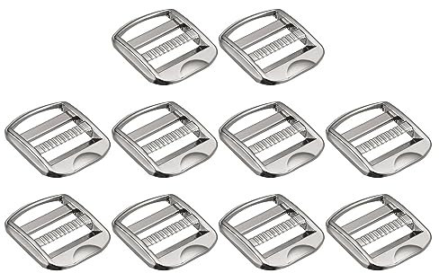 Uxcell Metal Ladder Buckle Slider Tri-Glider Metal Adjustable Buckles, 10pcs 19mm(3/4) Inner Width for Webbing Backpack Strap, Silver Gray