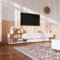 Merax Meuble TV bas avec éclairage LED - Blanc brillant - Meuble TV moderne avec support en verre et 2 grands tiroirs - Pour salon, salle à manger - Blanc - 170 x 36 x 38 cm