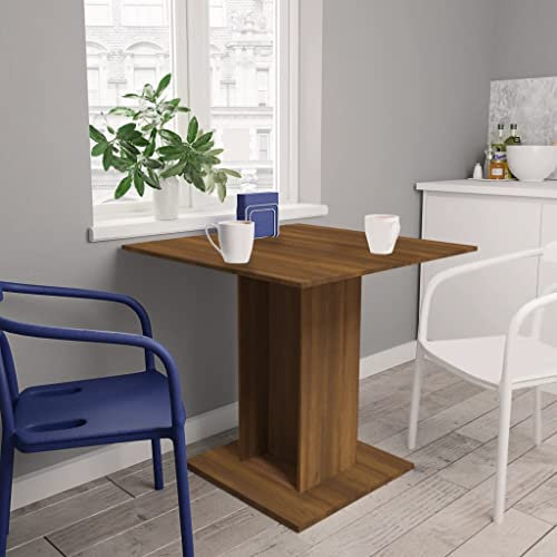 WRJENFSC Arbeitstische Konferenztische Display-Tische Bar-Tische Esstisch Braun Eichen-Optik 80x80x75 cm Holzwerkstoff Geeignet für Kneipen, Cafés, Bauernhäuser, Küchen