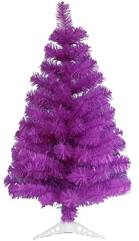 Albero di Natale Artificiale da Tavolo, Piccolo Albero di Natale Viola Leggero con Supporto per Le Decorazioni delle Feste(90cm(2.9ft), Purple)