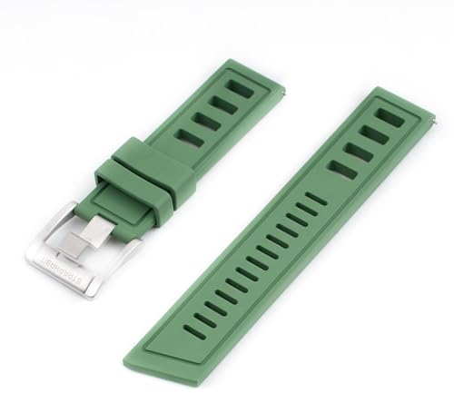 StrapHabit Quick Release Pro Diver Gummi-Uhrenarmband FKM, 20 mm, 22 mm, Grün, 20 mm