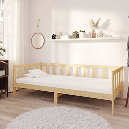 Rantry Tagesbett mit Matratze Bettsofa Sofabett Bettcouch Funktionsbett Sofa Couch Gästebett Jugendzimmer Bett Holzbett für Wohnzimmer 90x200 cm Kiefer Massivholz